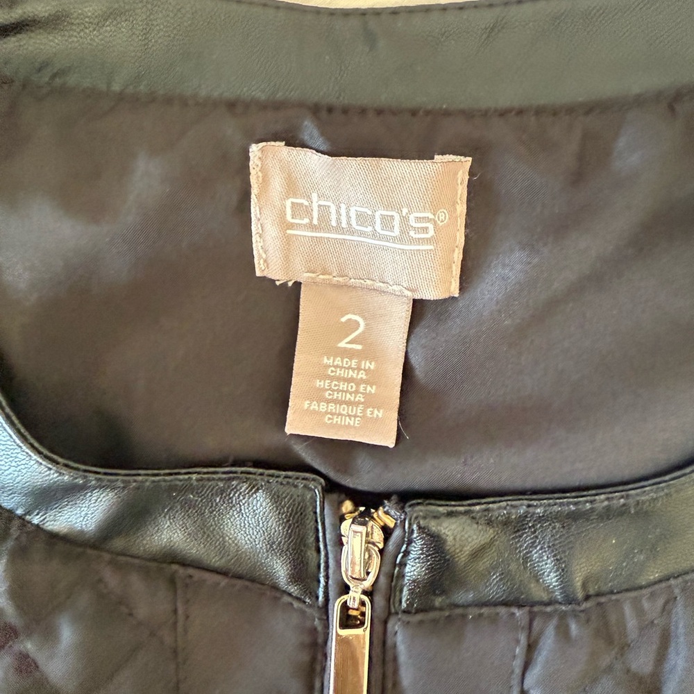 Chico's Black Quilted Utility Jacket - Picture 5 of 5